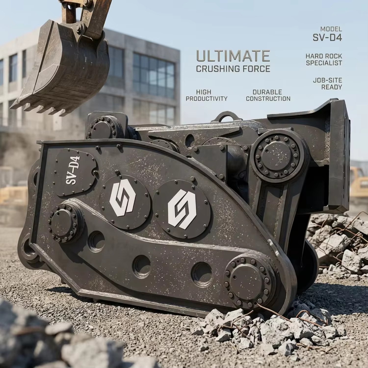 High Power Vibrating Rock Splitter Excavators Components Single Frequency for 50-55 Ton Quarry Demolition