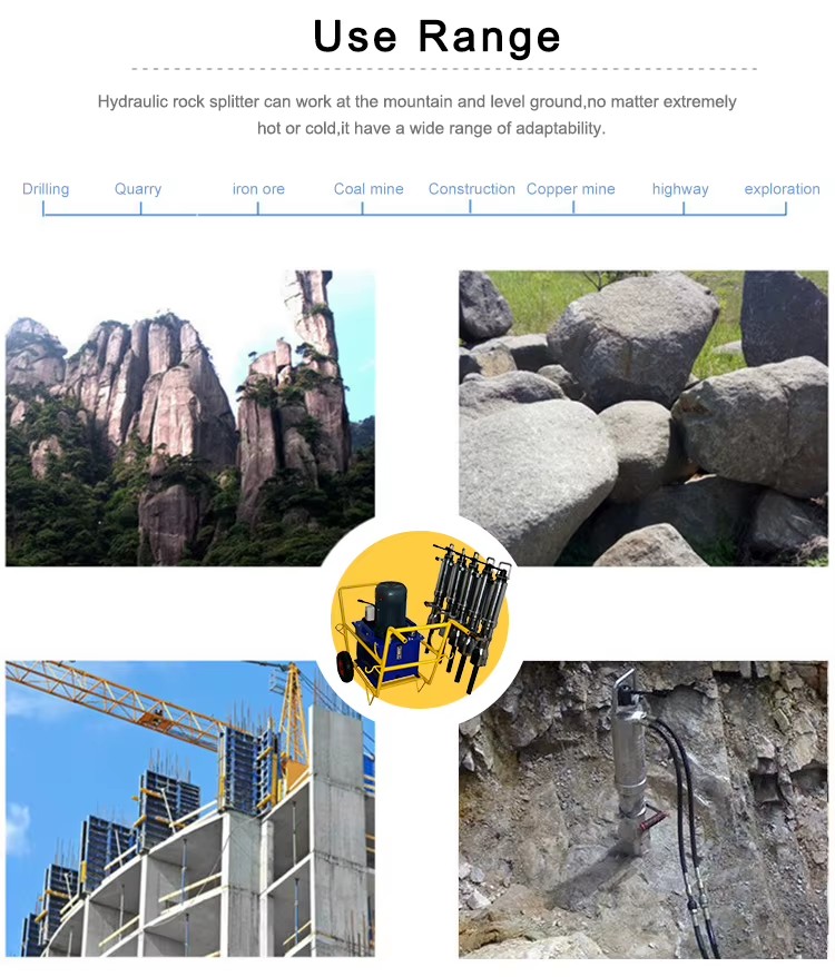 Concrete splitter hydraulic rock block splitters