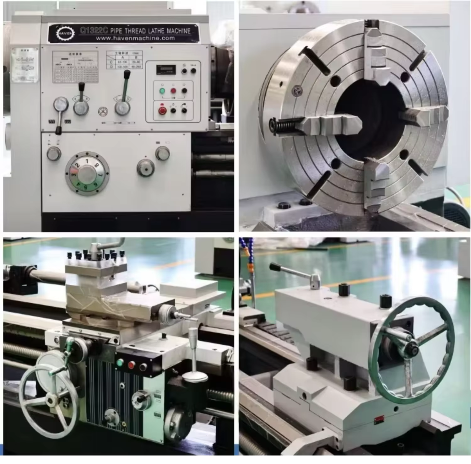 Q13 Heavy Duty Manual Pipe Threading Lathe with Oversized Spindle Bore