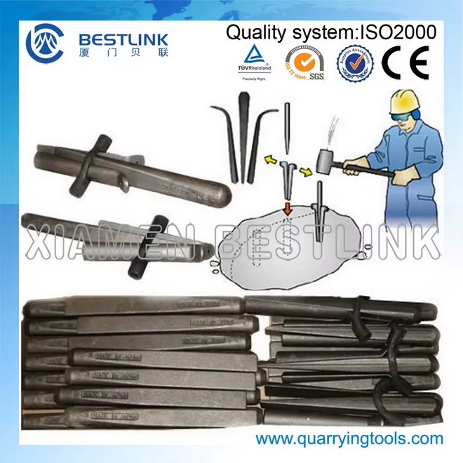 Factory Sale Hand Stone Splitter Feather Pair & Wedges