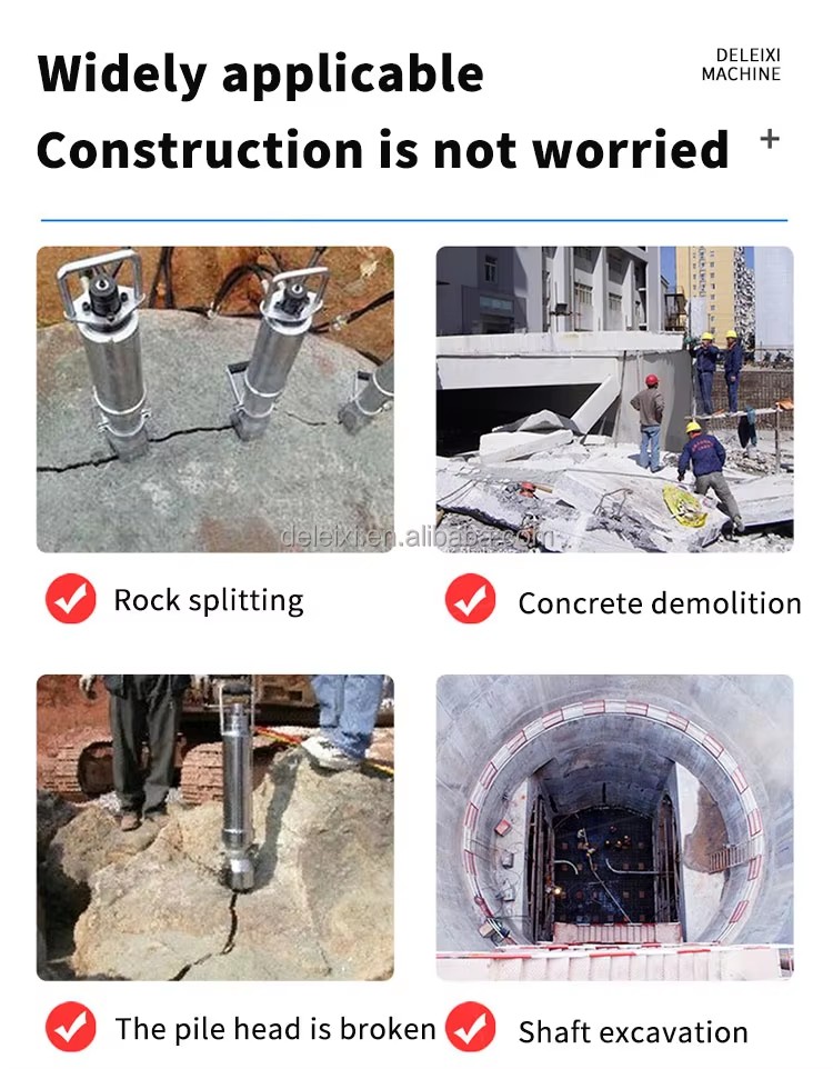 Best Diesel Electric Gasoline Portable Hydraulic Rock Splitter Machine 900T-1200T Splitting Force Rock Breakers Chisel Tool