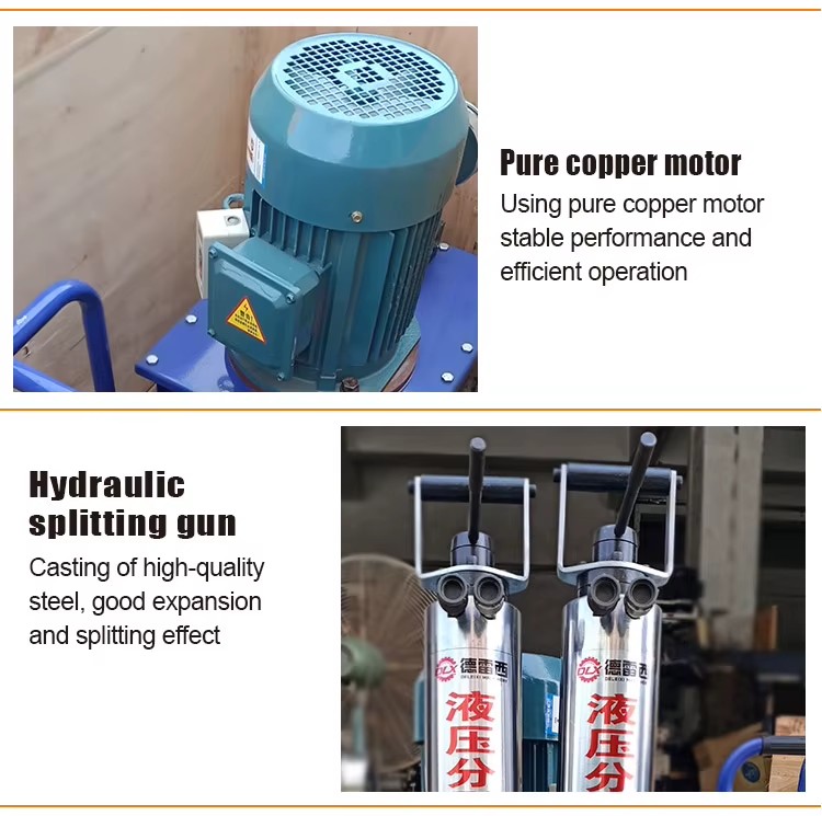 Portable Electric Hydraulic Piston Rock Splitter Factory Wholesale Hydraulic Break Hammer Compressor Machine for Stone Motor