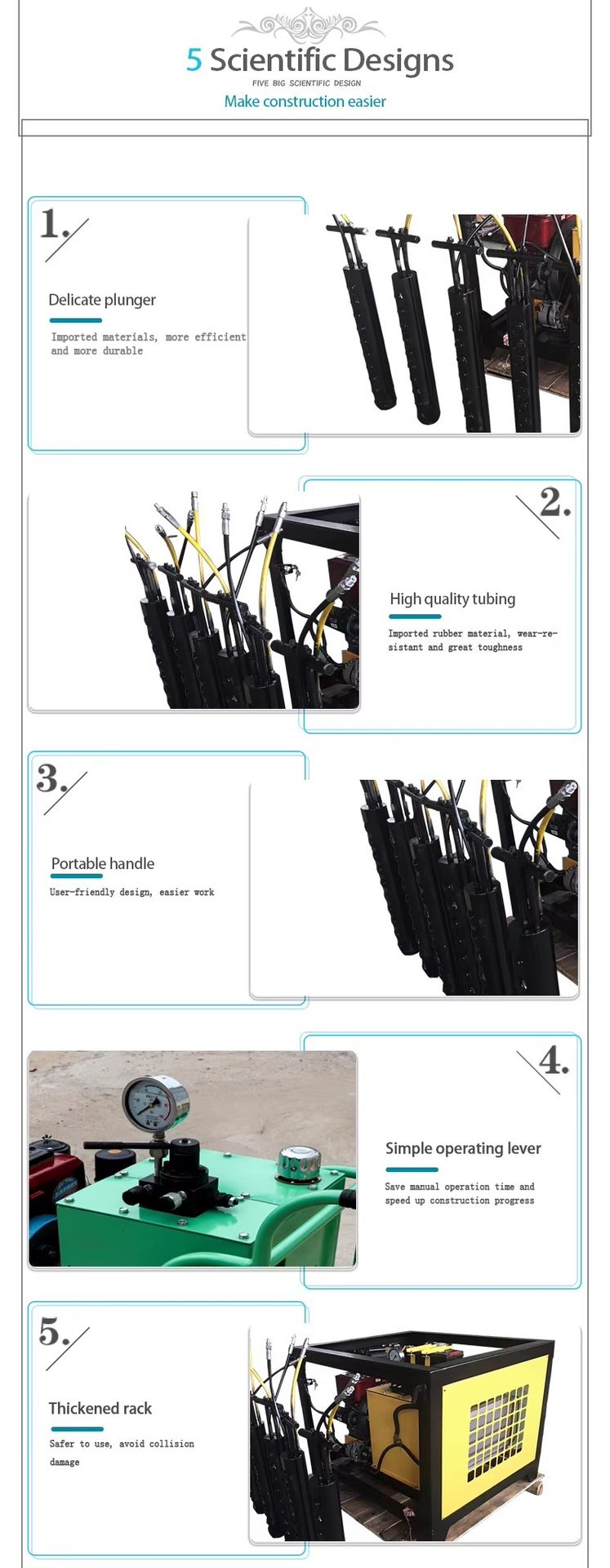 Hydraulic Rock Splitter with Stone Splitting Wedges for Sale