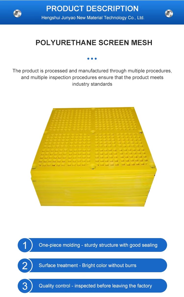 High Quality Efficient Durable Polyurethane Vibrating Screen Mesh Low Price Mining Equipment Parts Sand Sieve Plate