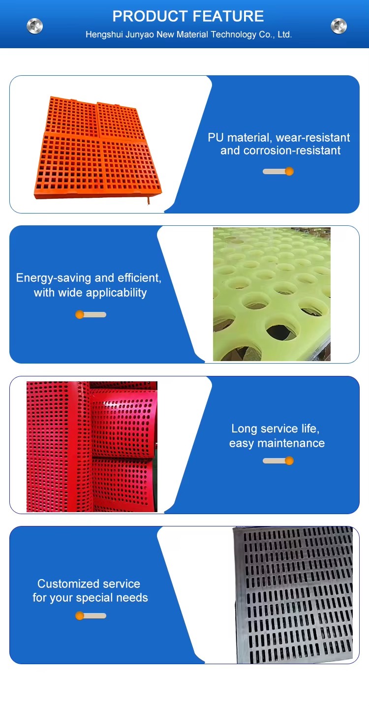 High Quality Efficient Durable Polyurethane Vibrating Screen Mesh Low Price Mining Equipment Parts Sand Sieve Plate
