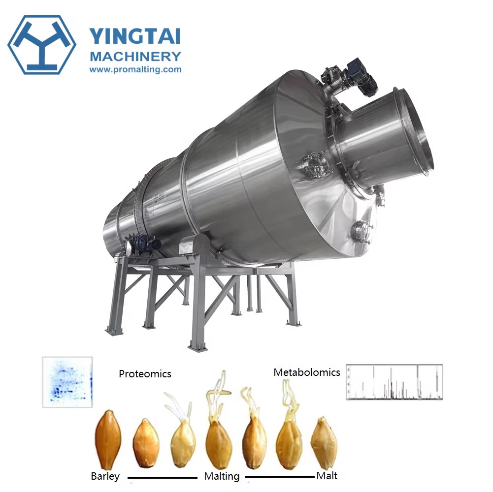 Drum Type Malting Barley Processing Equipment Malting Machine Malting System