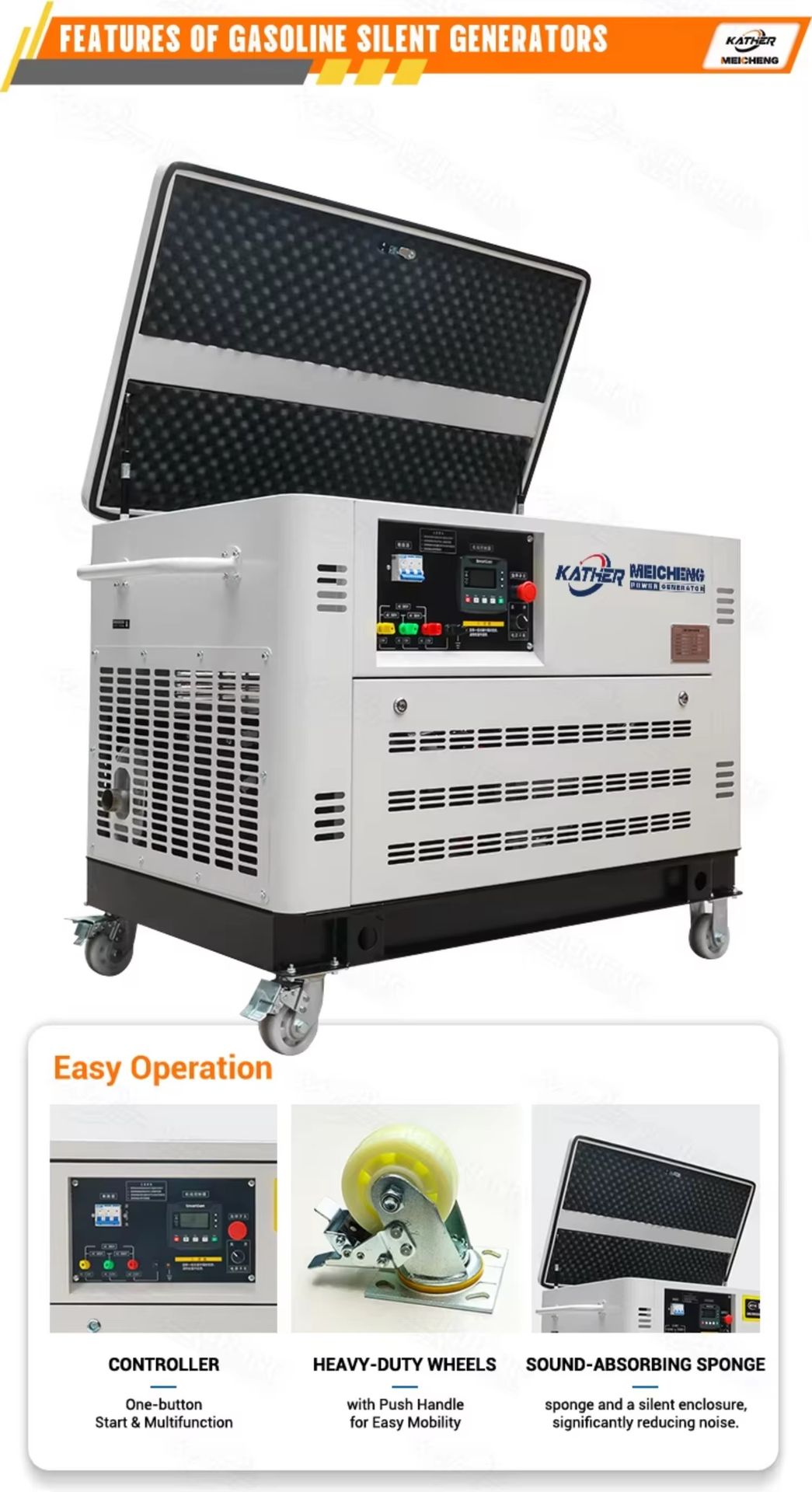 3 Phase LPG/Natural Gas/Biogas Generator Set 5KW 10KW 15KW 20KW 30KW 50KW CE RoHS Standby Silent Gasoline Generators With Wheels