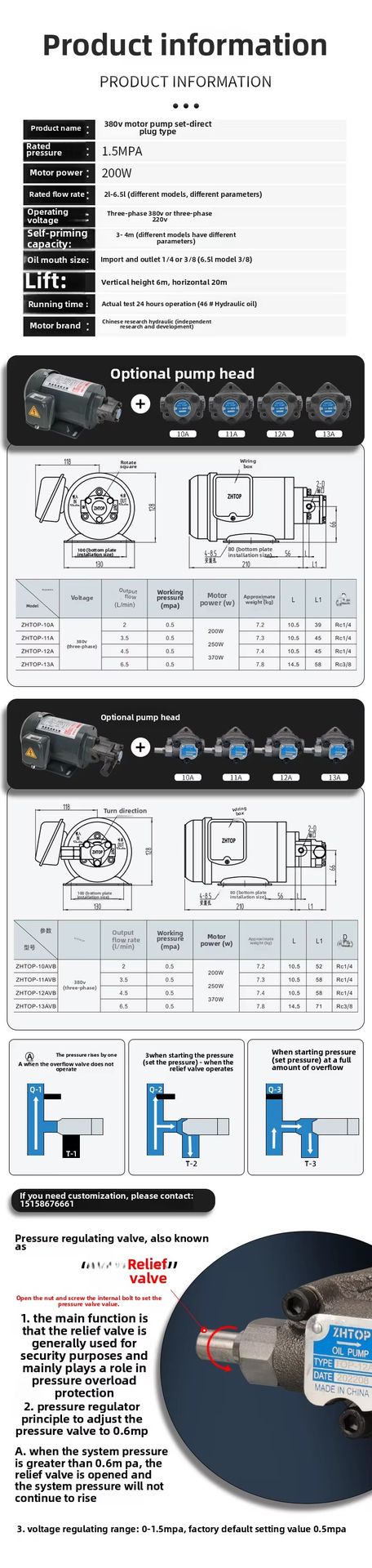 TOP-10A High Suction Electric Oil Gear Pump 380V Adjustable Direct Plug Cycloid Pump Triangle Lubrication Top 10 Fittings Type