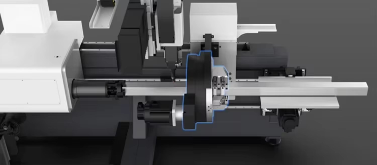 Q5-35-6000W Two-Chuck Semi-Automatic Feeding Tube Fiber Laser Cutting Machine for Brass Metal Stainless Steel-New 0-20mm