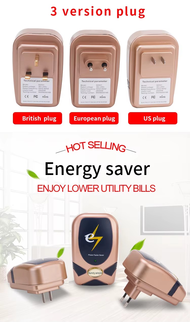 Latest 28KW Electricity Saving Box 90V-240V Electric Energy Power Saver Power Factor Saver Device up to 30% Smart EU//US Plug