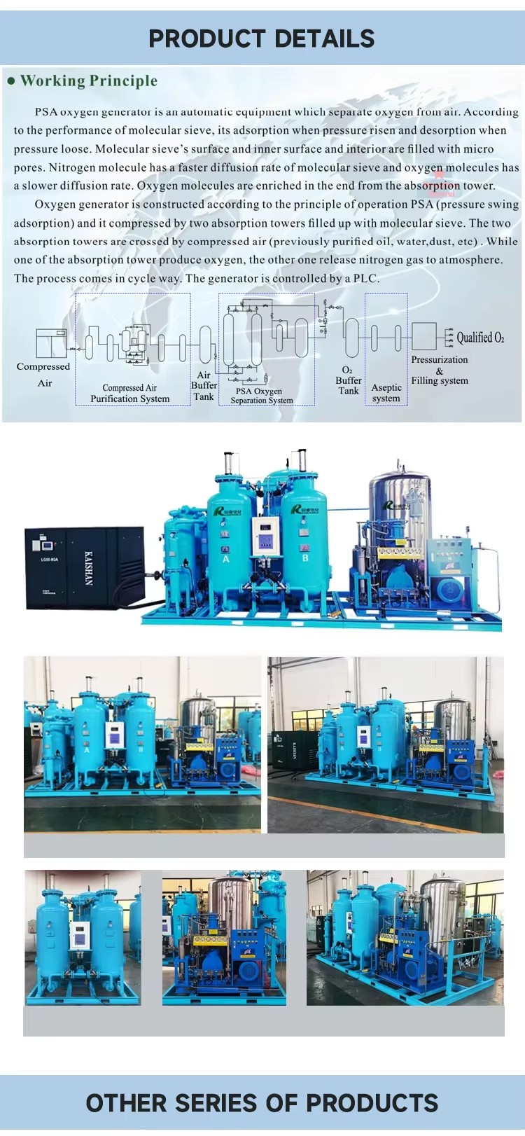 Psa Oxygen Making Machine Mini Gas Generation Equipment Medical Oxygen Production Plant 40nm3/h Modular PLC Siemens