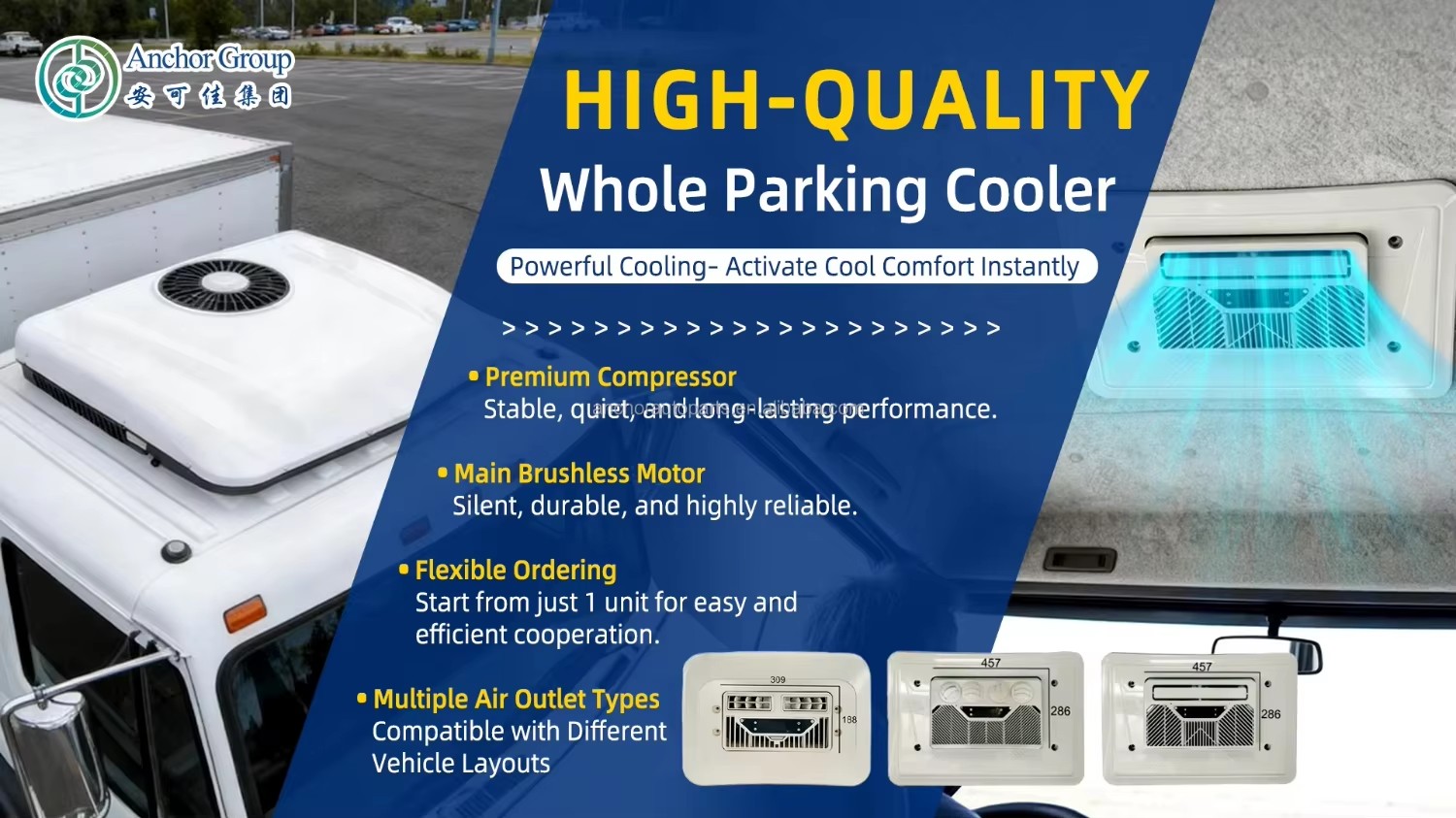 2200W Auxiliary 12V 24V Parking Air Conditioner for Highway Tractor Units Engine Off Climate Control Energy Saving Operation