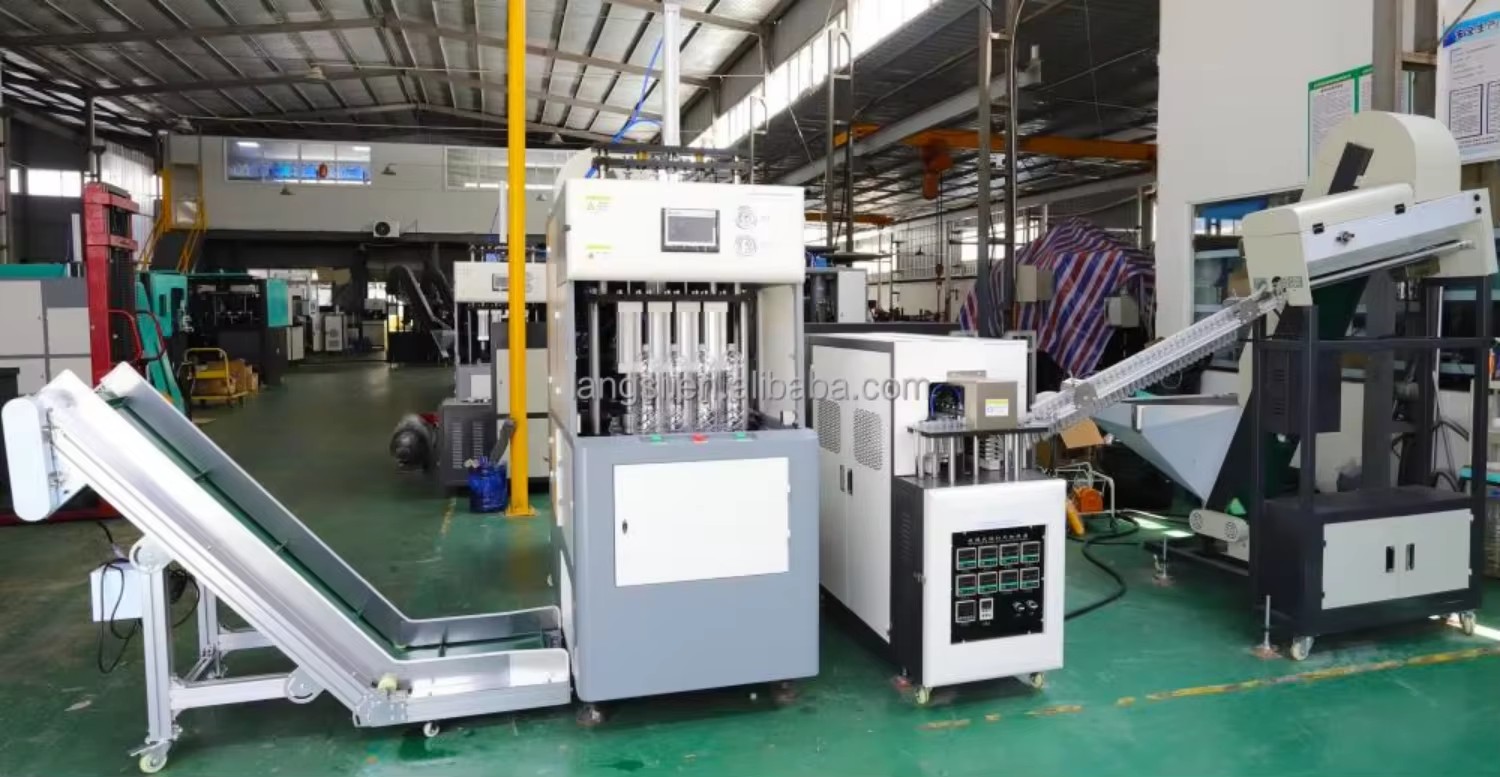 4 Cavity PET Plastic Bottle Blowing Machine Semi Auto Sopladora De Botellas PET 10ml to 1.5L Water Bottle Manufacturing Machine