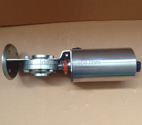 19MM Stainless Steel SS304/SS316L Pneumatic Actuator Triclamped Butterfly Valves