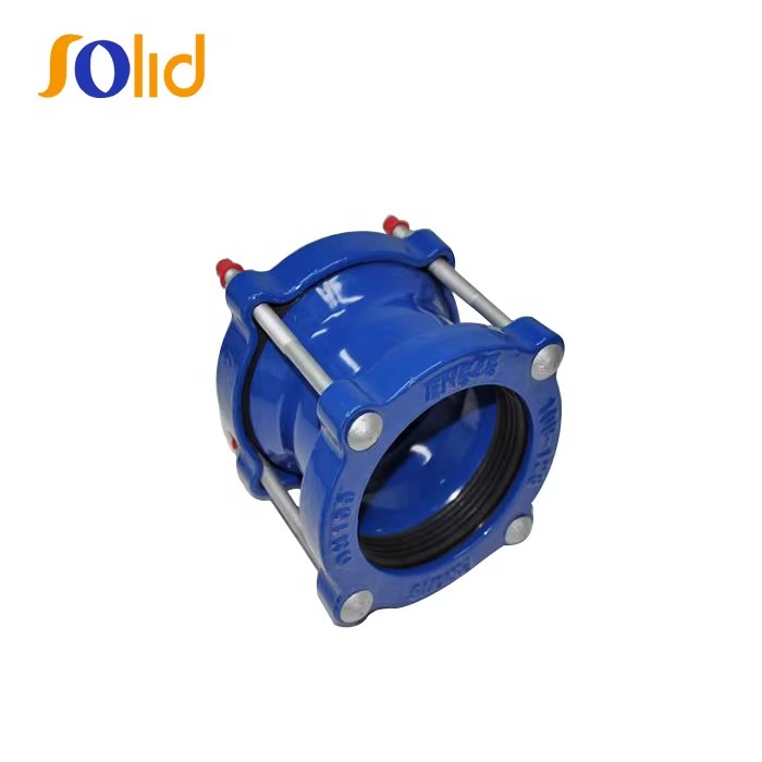 Ductile Iron Wide Range 4'' Flexible Joint Universal Coupling for Steel DI CI PE PVC Pipe PN10/PN16 Blue