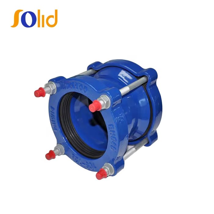 Ductile Iron Wide Range 4'' Flexible Joint Universal Coupling for Steel DI CI PE PVC Pipe PN10/PN16 Blue