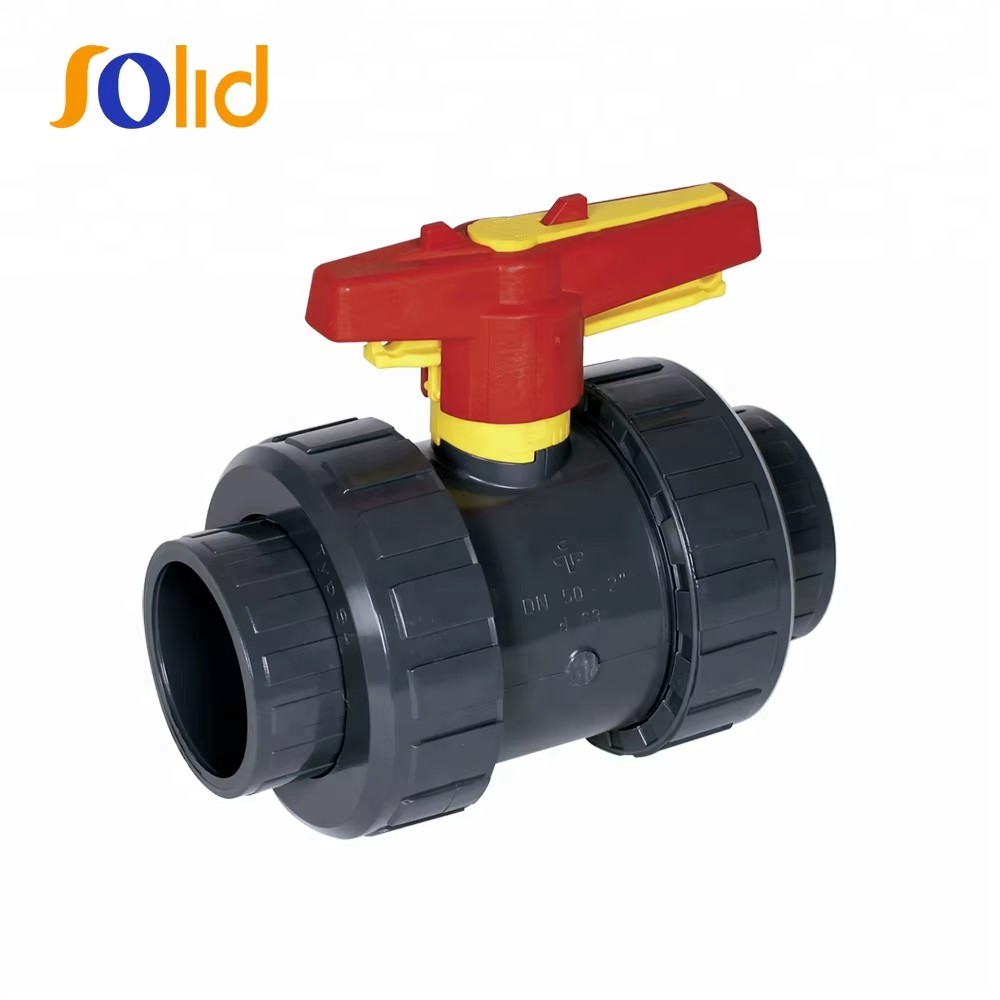 Supply PVC,UPVC,CPVC,PVDF 2-way True Double Union Ball Valve with Manual Operated