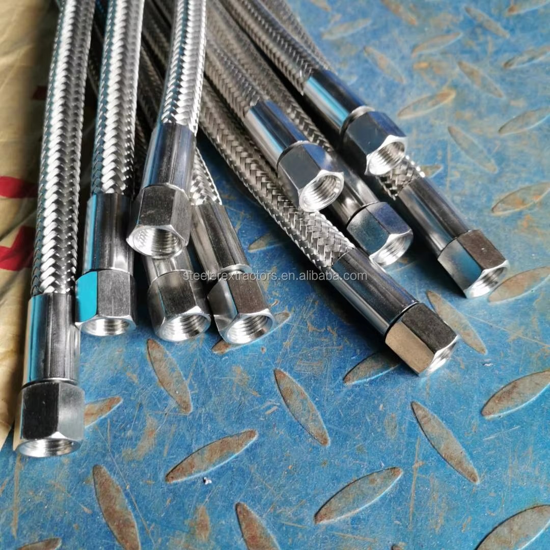 SS304 Wire Braided PTFE Braided Flexible Metal Hose with JIC Female Ends