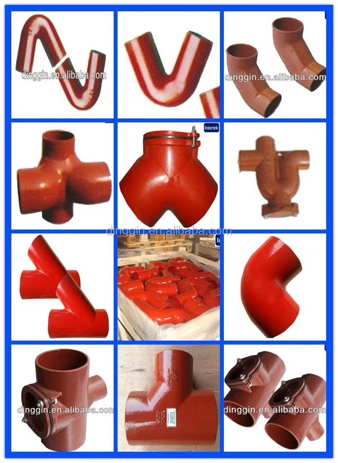 EN877 Epoxy Coated Hubless Cast Iron Pipe Soil Pipe for Waste Water