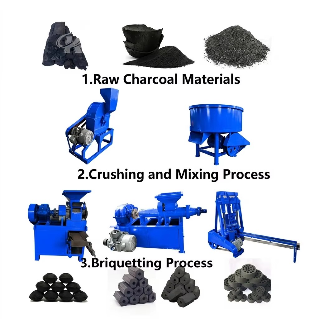 High Efficiency Rice Husk Charcoal BBQ Charcoal Making Machine Coal Ball Press for Barbecue Charcoal