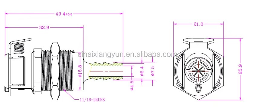 Big Flow 1/4" POM/EPDM Female Plastic Quick Release Coupling Panel Mounting Disconnection Hydraulic Connector BLD1604PH