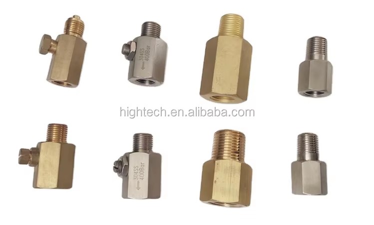 1/2\" NPT Piston Type Brass Pressure Gauge Snubber Pneumatic Instrument for Gas Media