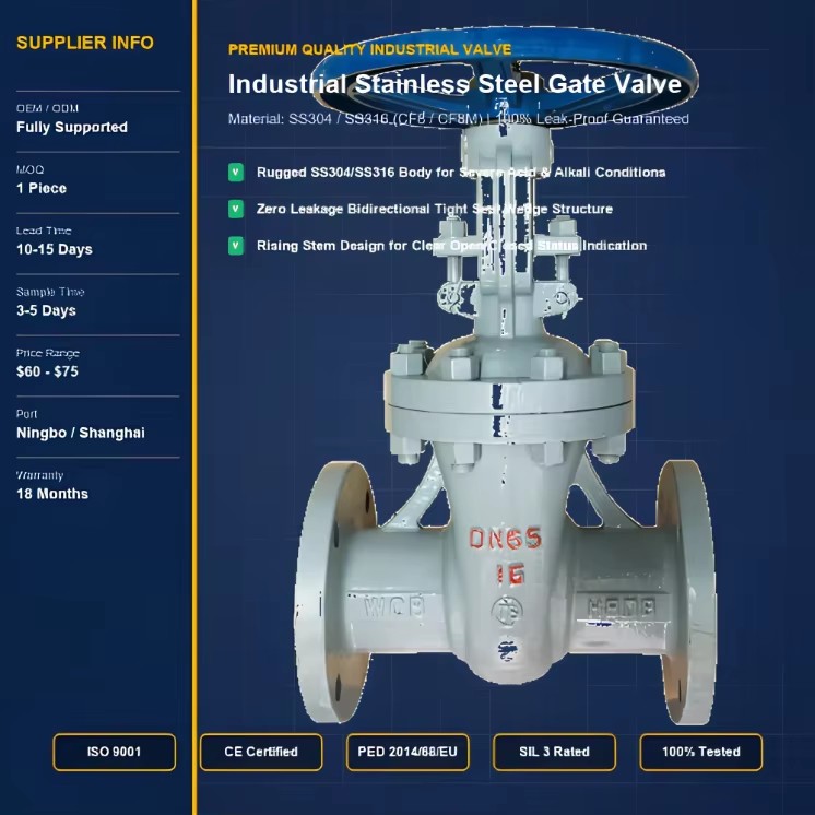 2inch CF8 Carbon Steel Gate Valve Manual Normal Temperature Gas/Oil/Liquid Flange Connection Z41WDN100CF8 Brand