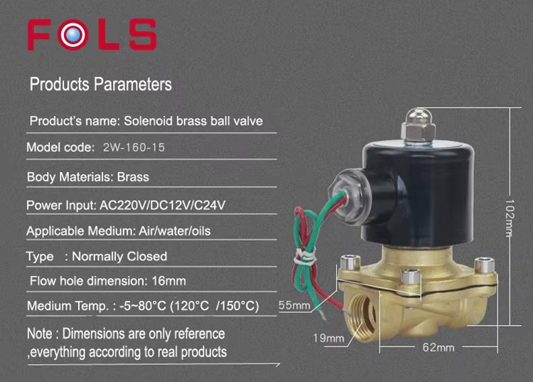 DN10 DN15 DN20 DN25 DN32 DN40 DN50 3/8 1/2 3/4 1 1.2 1.5 2 Inch 2W Normally Closed AC220V DC12V DC24V Solenoid Ball Valve