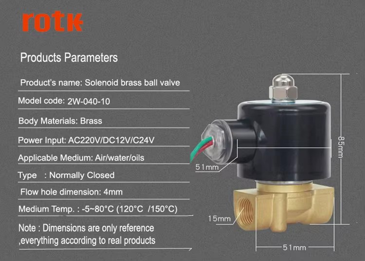 Brass Material 12V 24V 220V DC Stainless Steel Ball 2 Way Single Coil Water Solenoid Valve with 1/2''-2'' Port Size