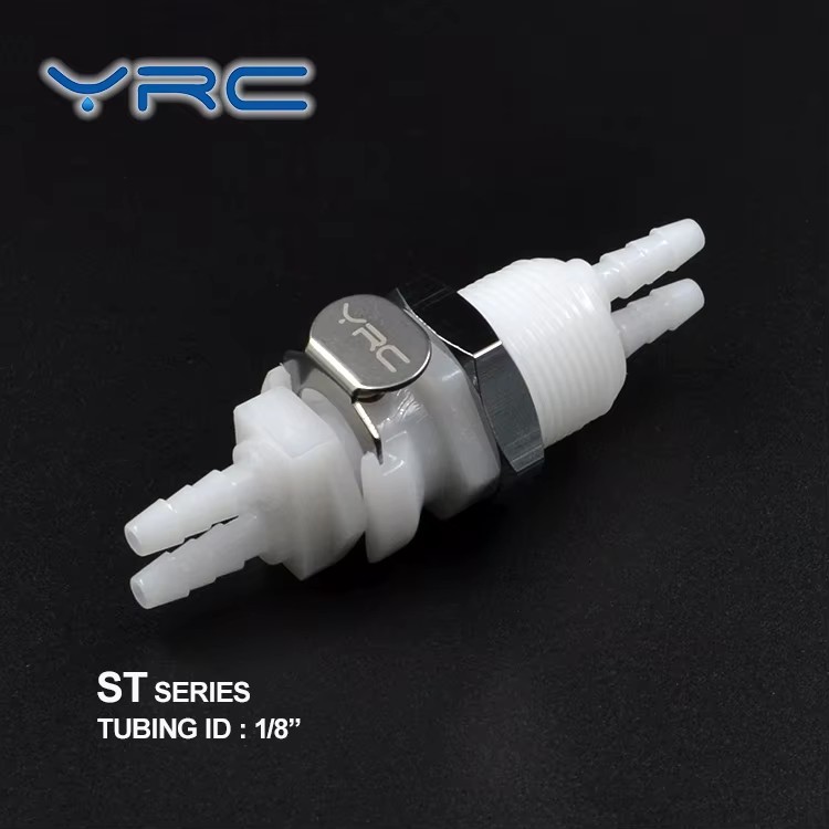 YRC High Quality 1/8" Plastic Quick Disconnect Dual Connect with Two Hose Barb up to 120psi -40~100