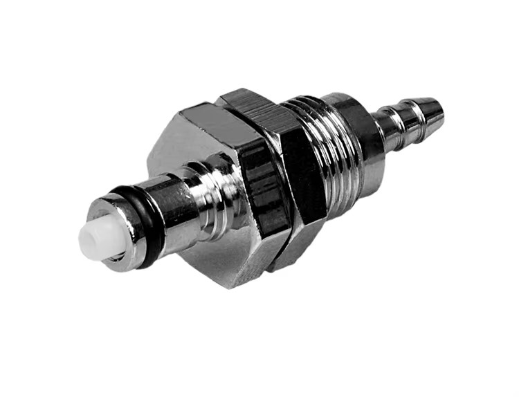 Factory Chrome-plated Smooth Surface Quick Disconnect Fuel Line Miniature Brass Fittings Panel Mounting 1/8"-3/8" Tubing Vacuum