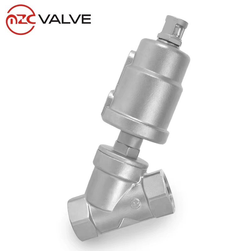 304/316L Air Operated Pneumatic Stainless Steel Thread Angle Seat Valve