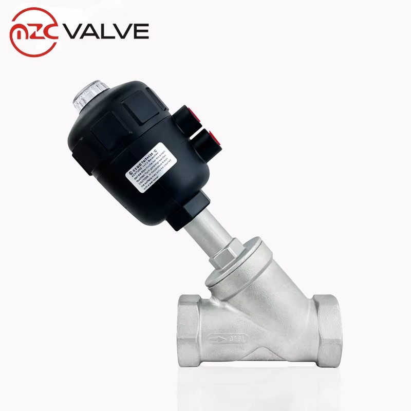 Low Price Dn40 Piston Operated Stainless Steel 316 Two-Way NPT Double Action Angle Seat Valve