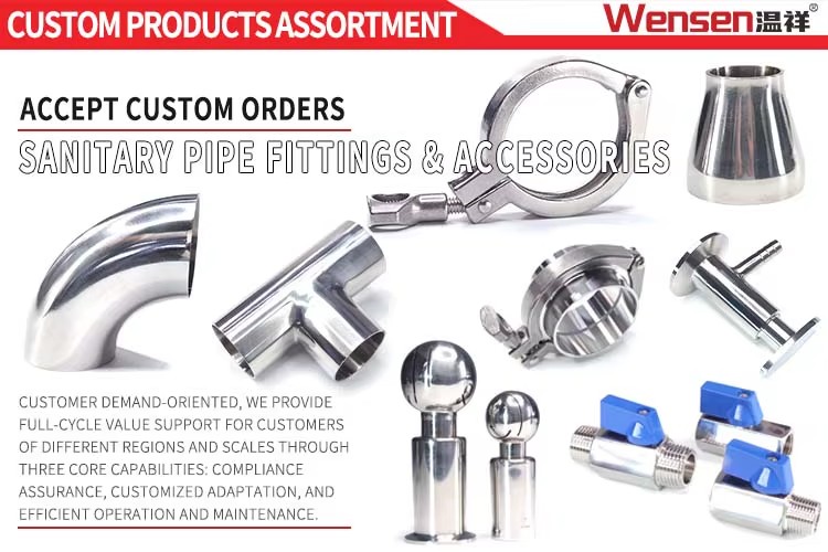 Wensen 304 Stainless Steel 3-Piece Welded Ball Valve - Butt Weld Water Valve with Handle 1/2" 3/4" 1"