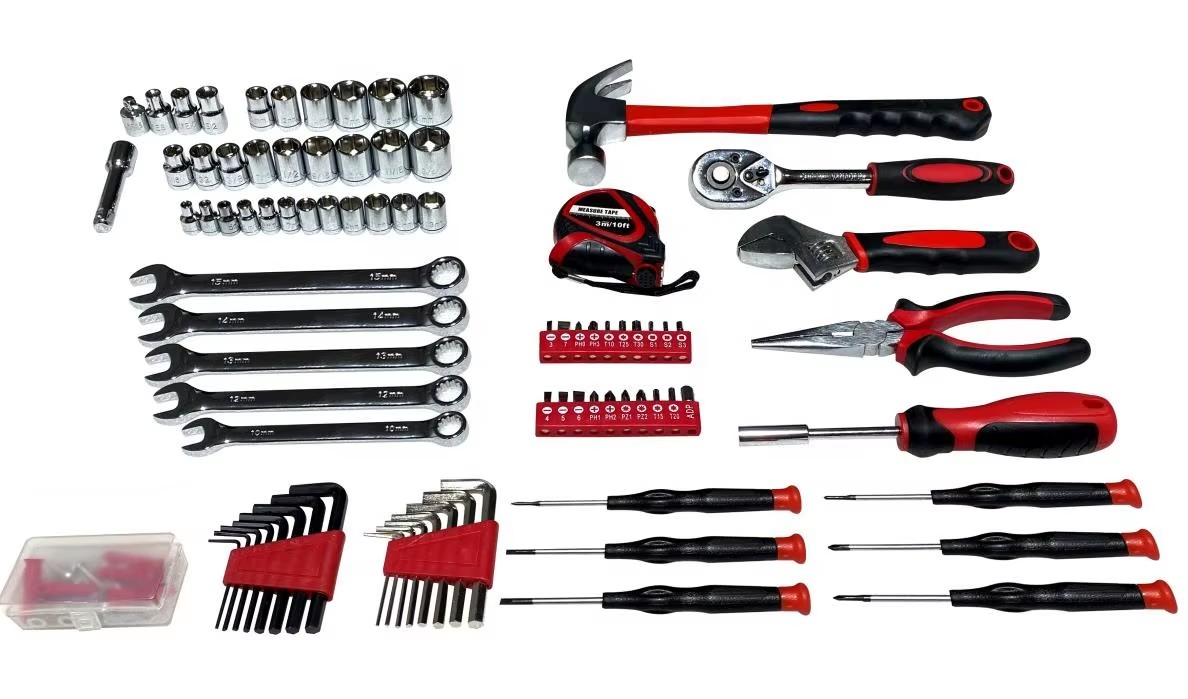 128pcs Professional Home Car Repair Tool Set with Plastic Box