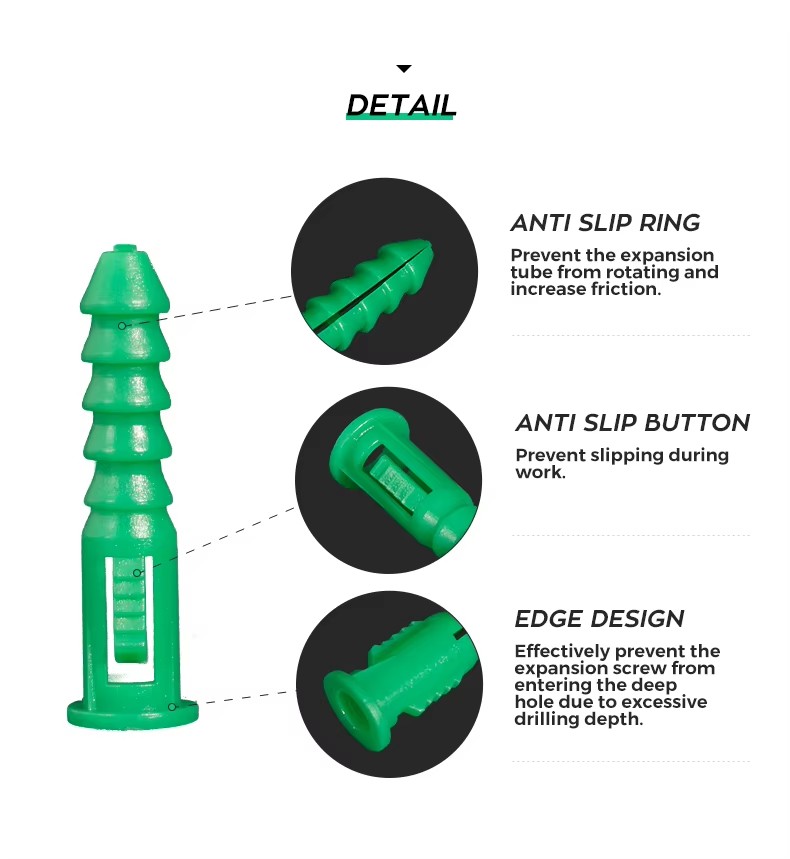 Plastic Expansion Anchor Wall Plug Plastic Plug Universal Plug Ribbed Plastic Anchor