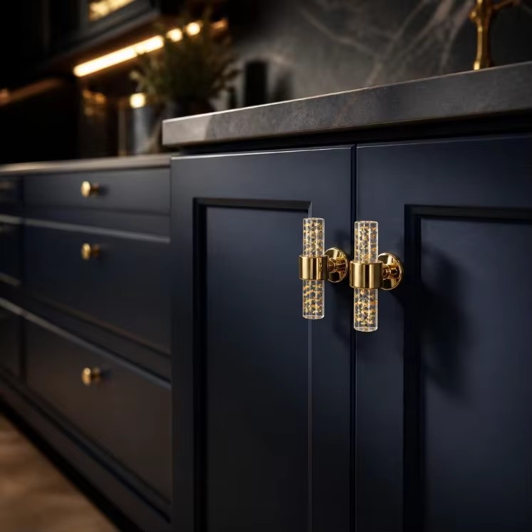 Nordic Style Gold Resin Cabinet Handles & Drawer Pulls for High-end Kitchen and Bedroom Cupboard Hardware
