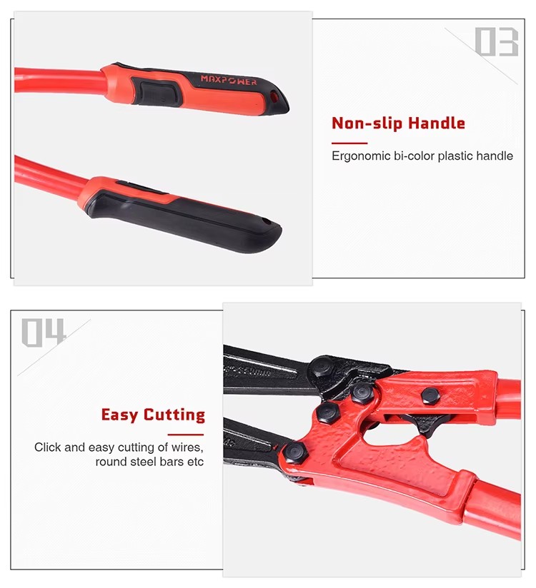 Maxpower Brand CRMO High Quality 12-36" Heavy Duty Bolt Cutter with Soft Rubber Grip