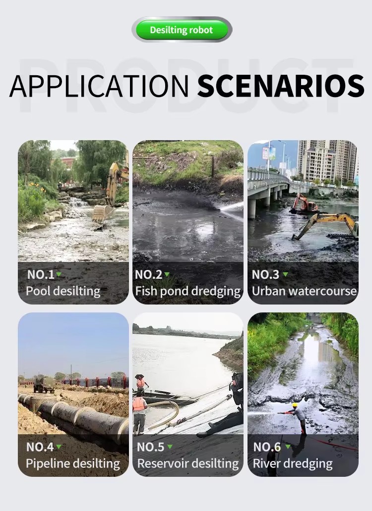 High Pressure Water Jet Remote Control Industrial Dredging Robot for Sewer Pipe Sediment Removal and Blockage Cleaning Work