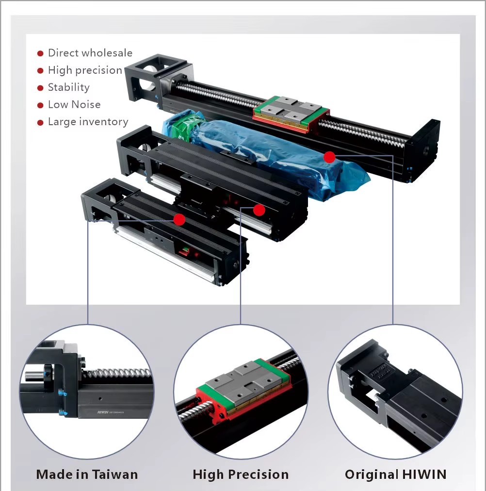 Low Noise Original Hiwin Ballscrew and Guideway KK Series Single Axis Robot Kk40 Kk50 KK 60 High Stiffness Linear Module