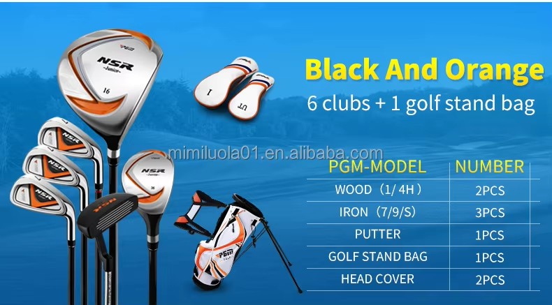 PGM JRTG006 NSR Series Kids Children Right Handed Left Handed Junior Boys Girls Golf Clubs Complete Set with Golf Stand Bag