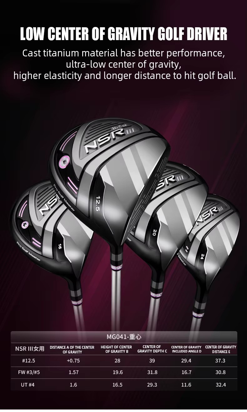 PGM LTG041 NSR 3 Right Handed High-end Professional Women Golf Clubs Complete Set with Golf Travel Bag