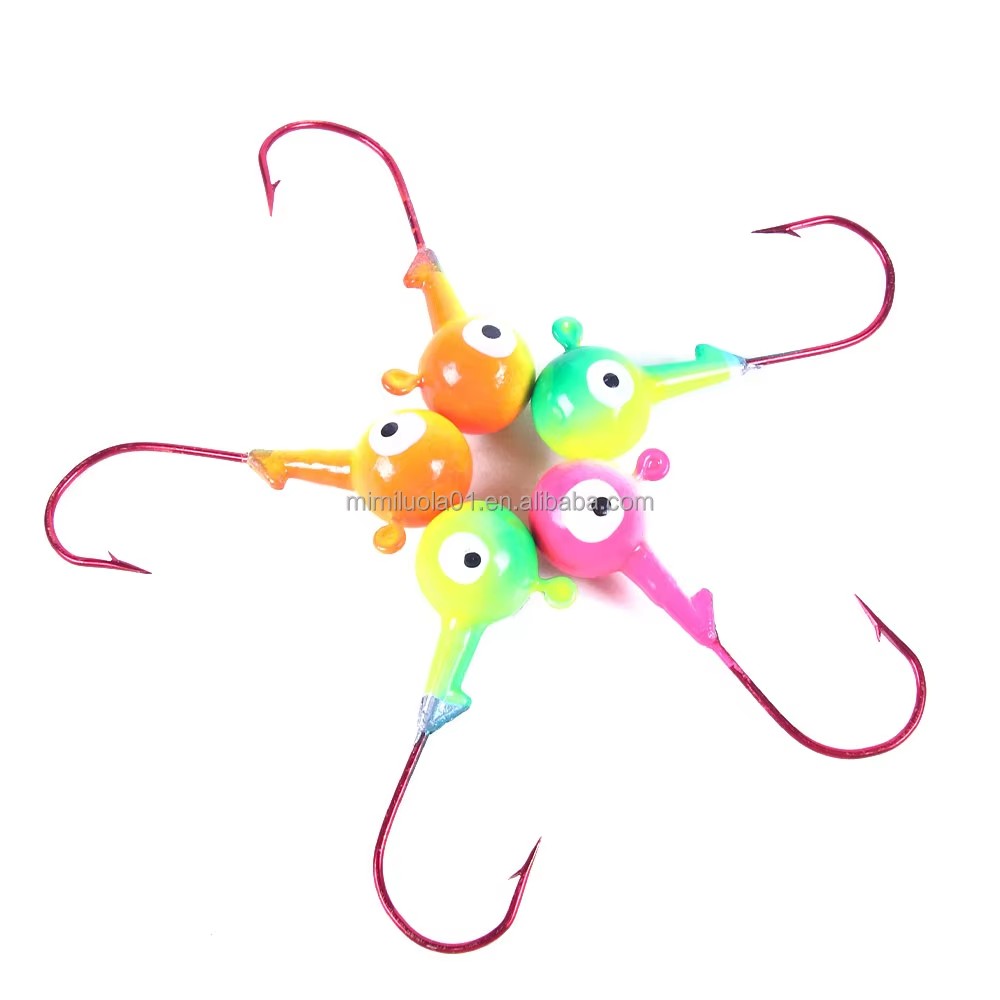 Wholesale JI0065-2 10.5g 5pcs/bag Big Eye Lead Jig Head Fishing Hooks