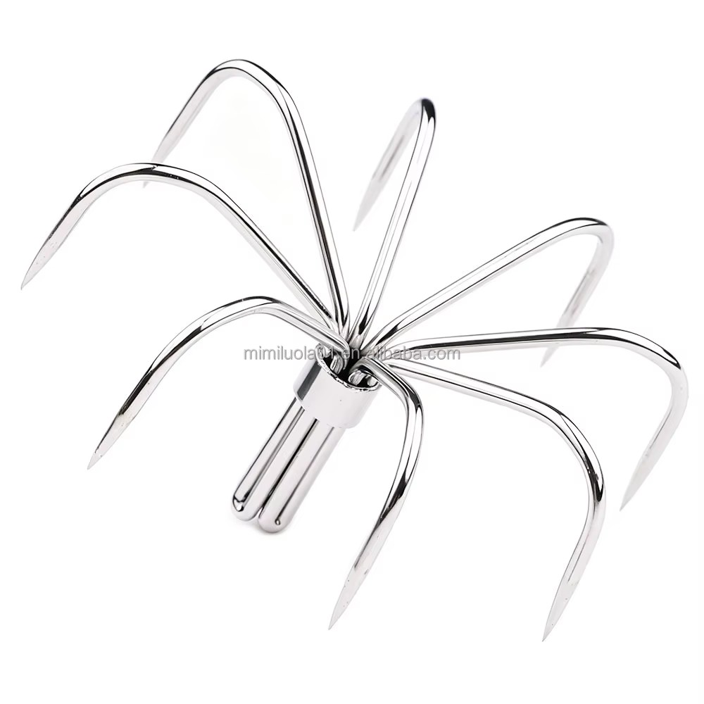 Wholesale FH054 Stainless Steel Squid Jig Hooks Umbrella Fishing Hook Replacement Parts for DIY Squid Octopus Cuttlefish Lure