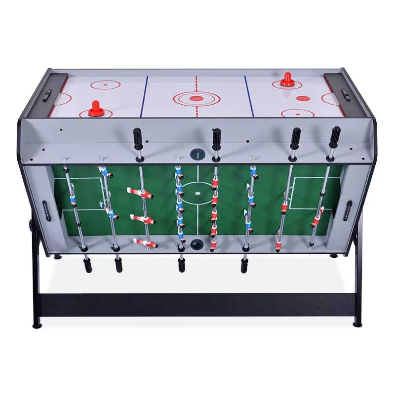 Indoor Sport Kid's Play 4FT 3 in 1 Multi Functions Rotating Triangle Shape Soccer Air Hockey Billiard Game Tables