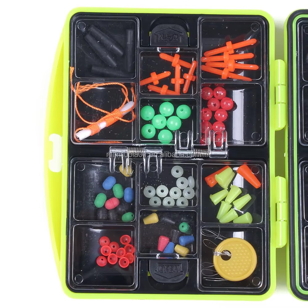 Wholesale QT004 Fishing Tackle Set 24 Different Fishing Accessories Hooks Swivels Sinking Stoppers Gear Box Tool Kit