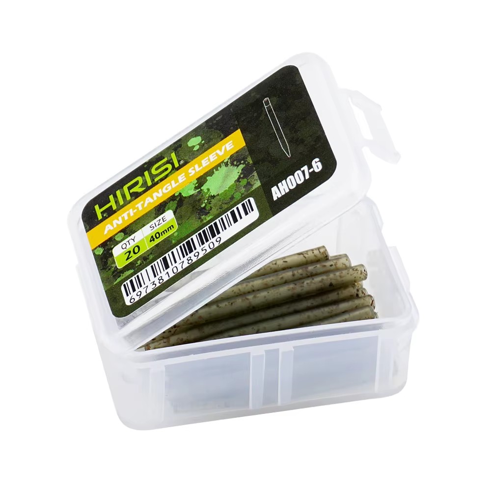 Hirisi Rubber Carp Fishing Anti-Tangle Sleeves for Terminal Tackle Durable Connect with Hook-Trolling Fishing Accessories