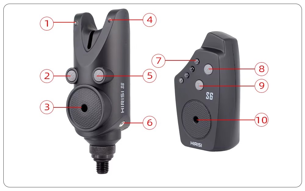 Hirisi Wireless Carp Fishing Alarm Set Waterproof Fishing Bite Indicator Carp Fishing Accessories S6