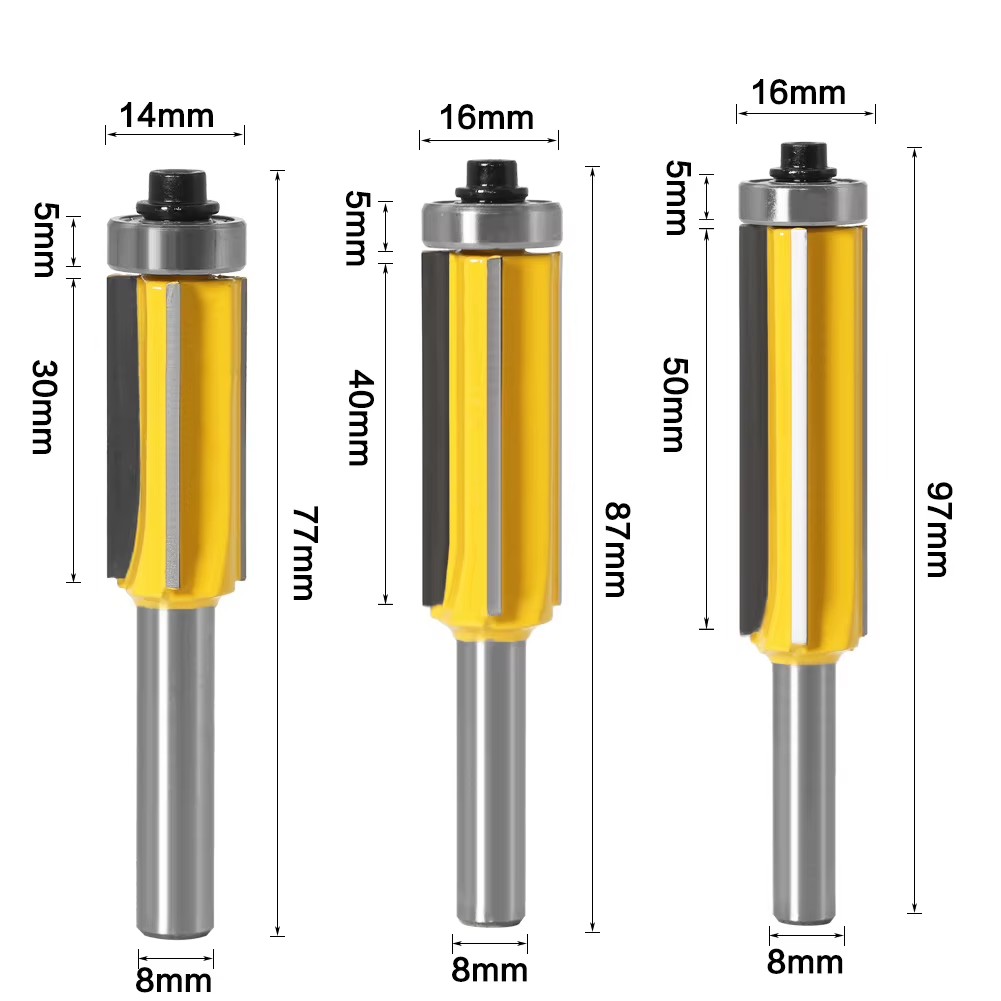 Double Flute Straight Router Bit Alloy Wood Edge Milling Cutter 28mmX65mmX6mm 6mm Shank Tungsten CNC Woodworking OEM/ODM HRC65