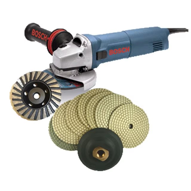 Maximum 5in Wet Diamond Flexible Polishing Pad Premium Wet Air Polisher 4500 RPM Pneumatic Polishing Angle Grinder for